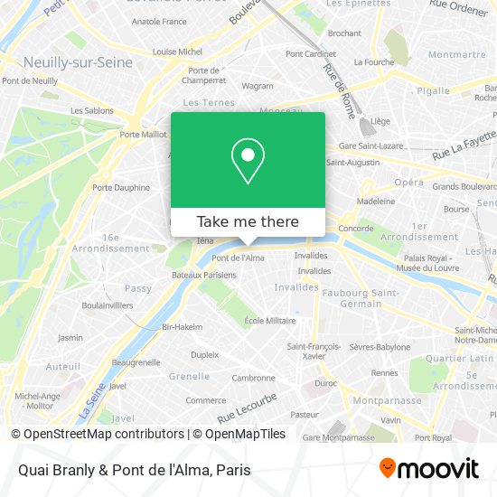 Quai Branly & Pont de l'Alma map
