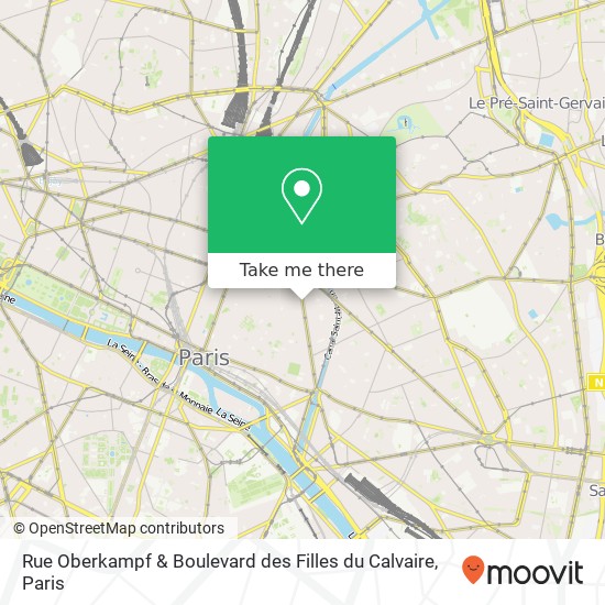 Rue Oberkampf & Boulevard des Filles du Calvaire map