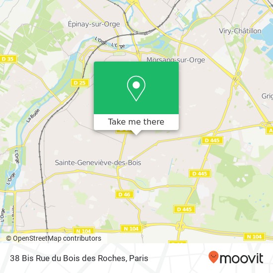 Mapa 38 Bis Rue du Bois des Roches