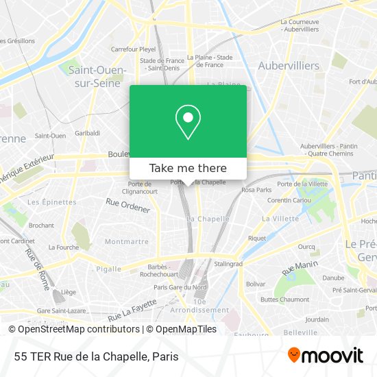 Mapa 55 TER Rue de la Chapelle