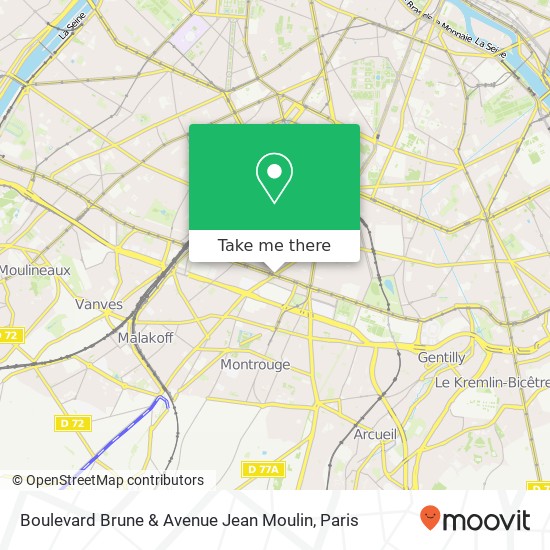 Mapa Boulevard Brune & Avenue Jean Moulin