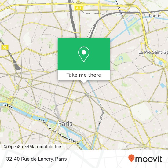 Mapa 32-40 Rue de Lancry