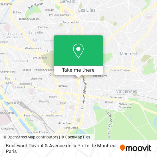 Boulevard Davout & Avenue de la Porte de Montreuil map
