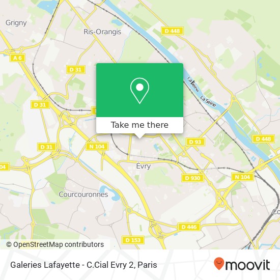 Galeries Lafayette - C.Cial Evry 2 map