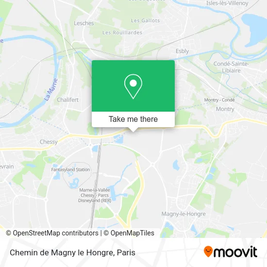 Chemin de Magny le Hongre map