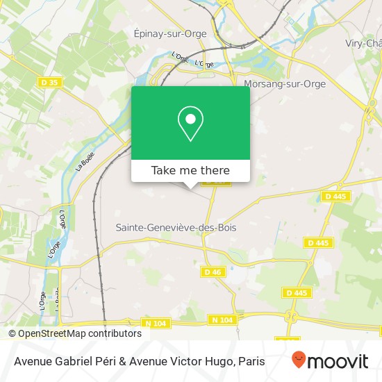 Mapa Avenue Gabriel Péri & Avenue Victor Hugo