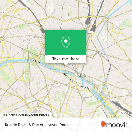 Mapa Rue de Rivoli & Rue du Louvre