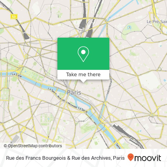 Rue des Francs Bourgeois & Rue des Archives map