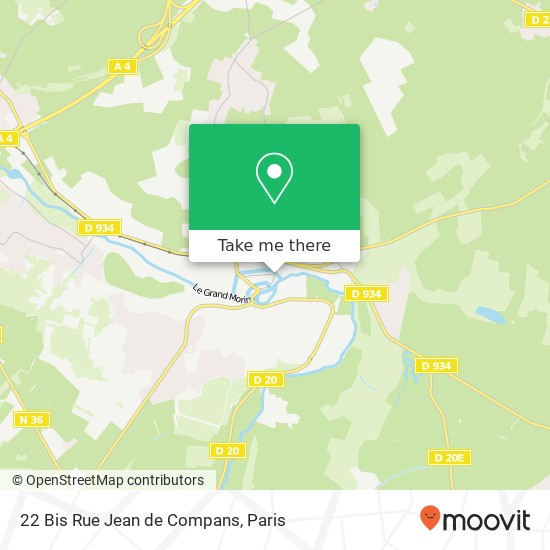 Mapa 22 Bis Rue Jean de Compans