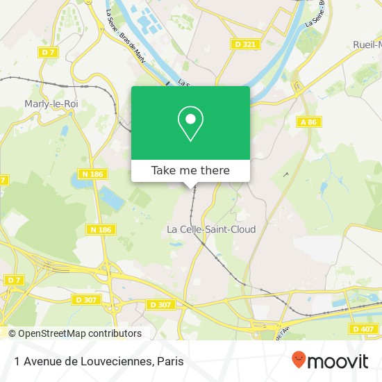Mapa 1 Avenue de Louveciennes
