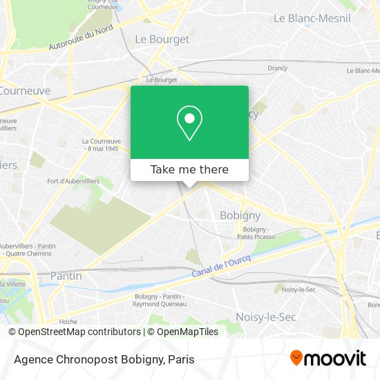 Mapa Agence Chronopost Bobigny