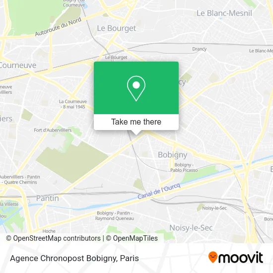 Agence Chronopost Bobigny map