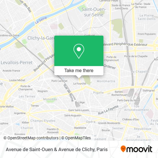 Mapa Avenue de Saint-Ouen & Avenue de Clichy