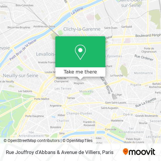 Mapa Rue Jouffroy d'Abbans & Avenue de Villiers