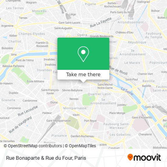 Rue Bonaparte & Rue du Four map