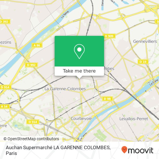 Auchan Supermarché LA GARENNE COLOMBES map