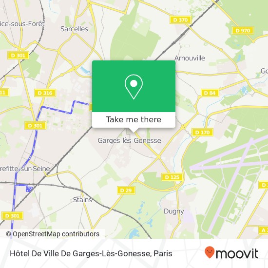 Mapa Hôtel De Ville De Garges-Lès-Gonesse