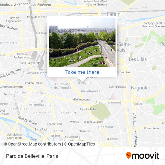 Parc de Belleville map