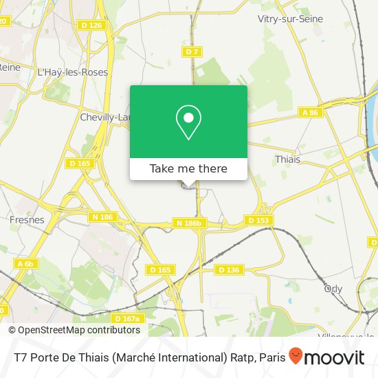 Mapa T7 Porte De Thiais (Marché International) Ratp