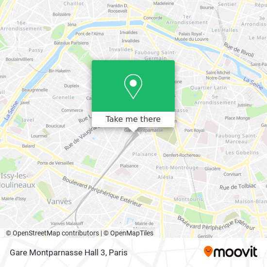 Mapa Gare Montparnasse Hall 3