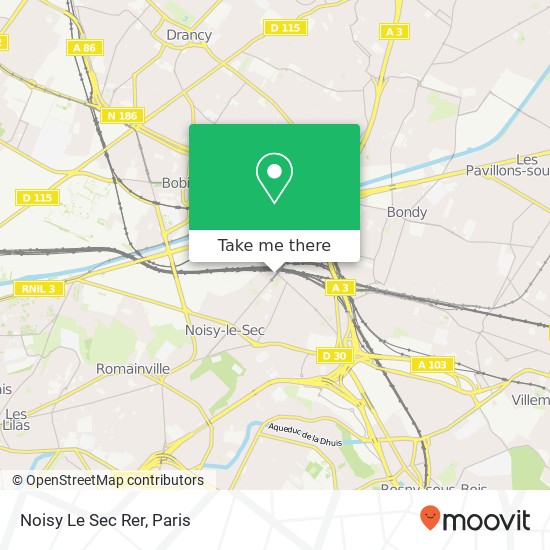Mapa Noisy Le Sec Rer