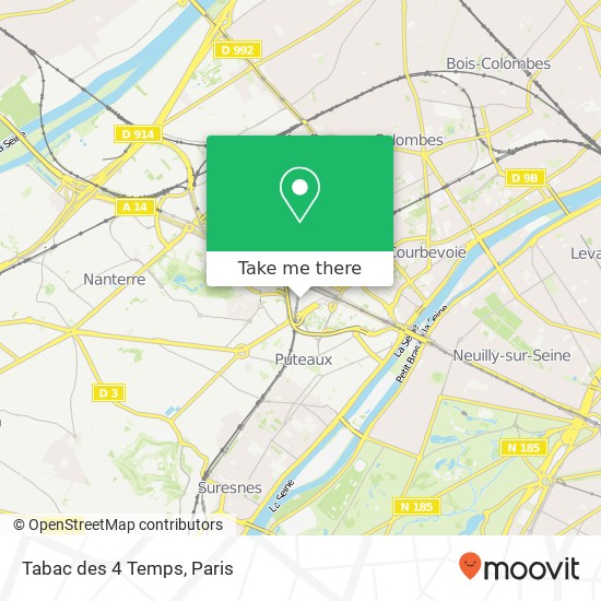 Tabac des 4 Temps map