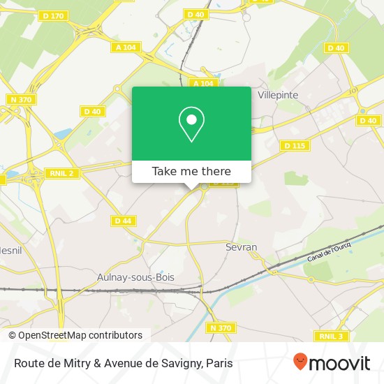 Route de Mitry & Avenue de Savigny map