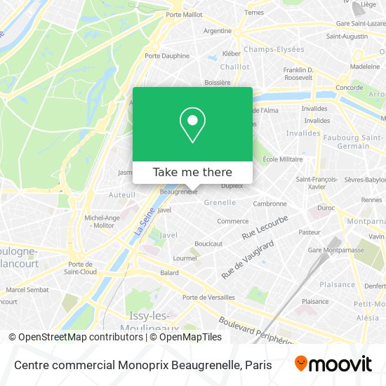 Mapa Centre commercial Monoprix Beaugrenelle