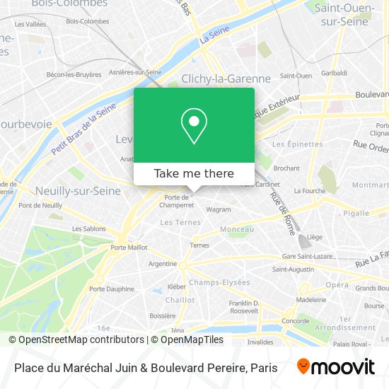 Mapa Place du Maréchal Juin & Boulevard Pereire