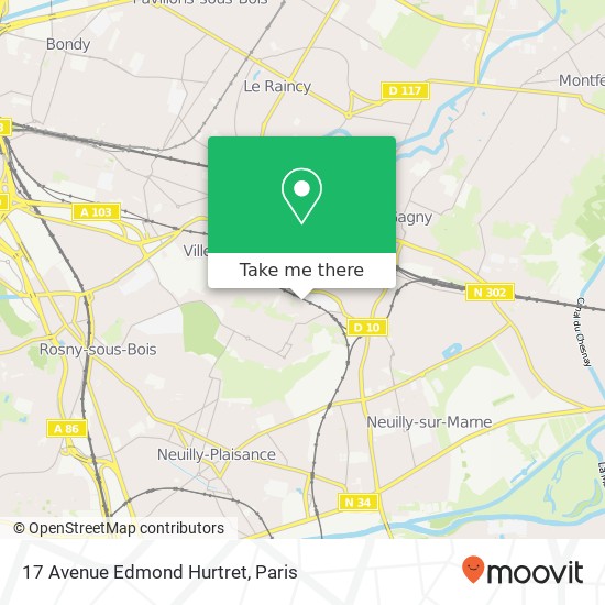 Mapa 17 Avenue Edmond Hurtret