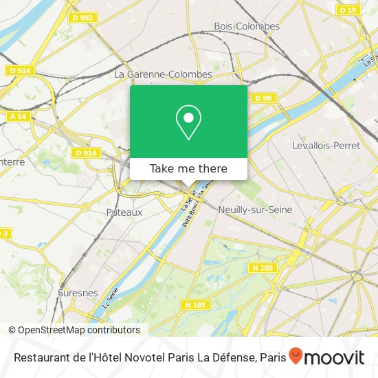 Mapa Restaurant de l'Hôtel Novotel Paris La Défense