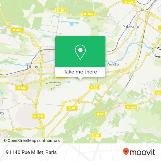 Mapa 91140 Rue Millet