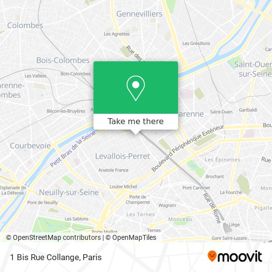 Mapa 1 Bis Rue Collange