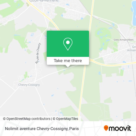 Mapa Nolimit aventure Chevry-Cossigny