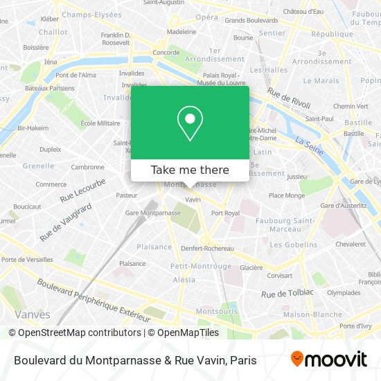 Boulevard du Montparnasse & Rue Vavin map