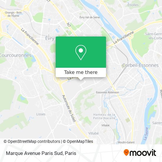 Mapa Marque Avenue Paris Sud