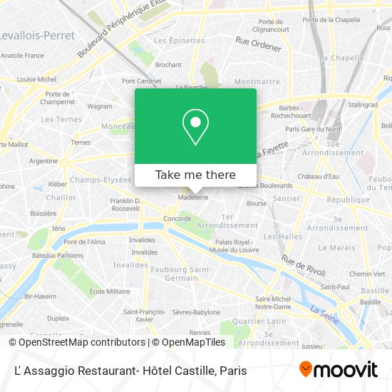 L' Assaggio Restaurant- Hôtel Castille map