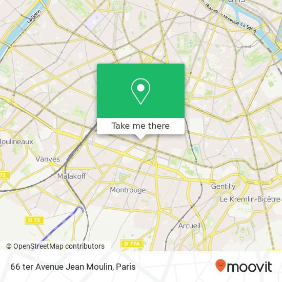 Mapa 66 ter Avenue Jean Moulin