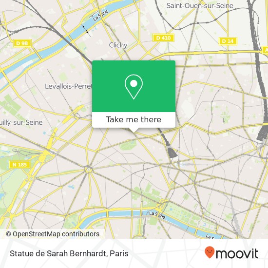 Statue de Sarah Bernhardt map