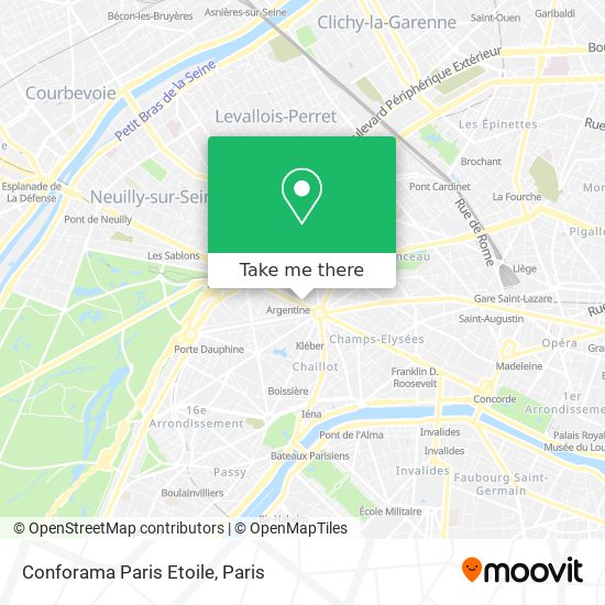 Conforama Paris Etoile map