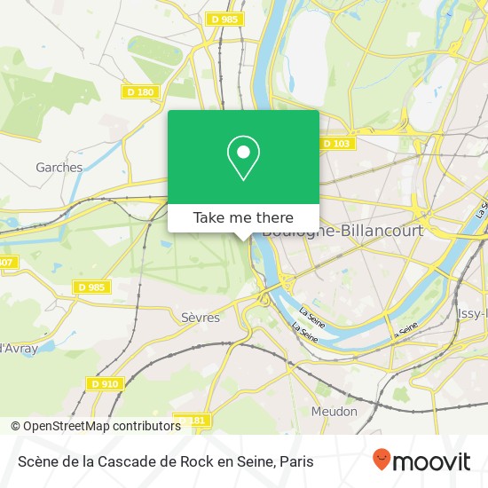 Scène de la Cascade de Rock en Seine map