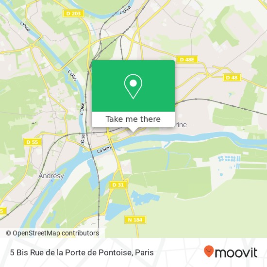 Mapa 5 Bis Rue de la Porte de Pontoise