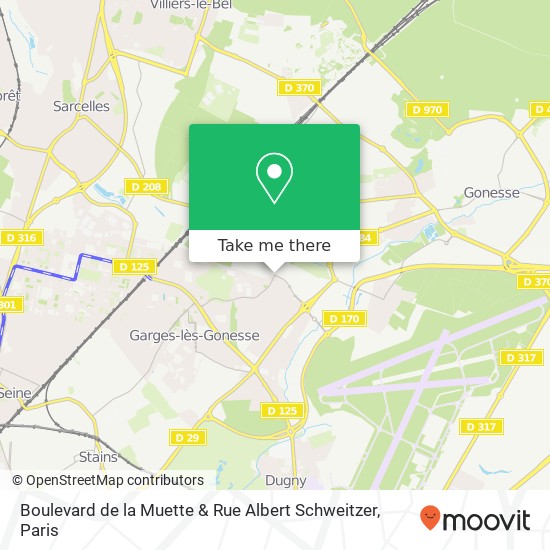 Mapa Boulevard de la Muette & Rue Albert Schweitzer