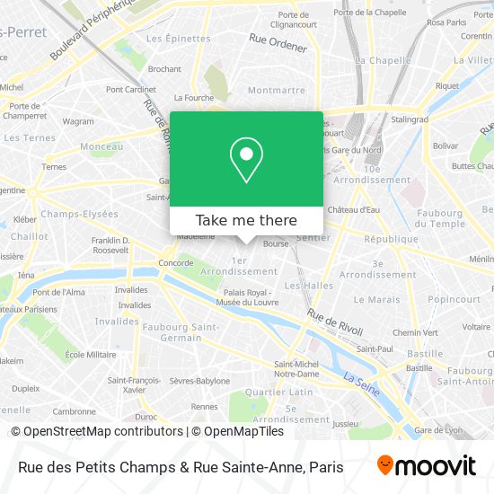 Mapa Rue des Petits Champs & Rue Sainte-Anne