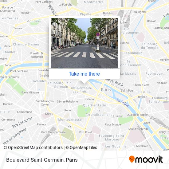 Mapa Boulevard Saint-Germain