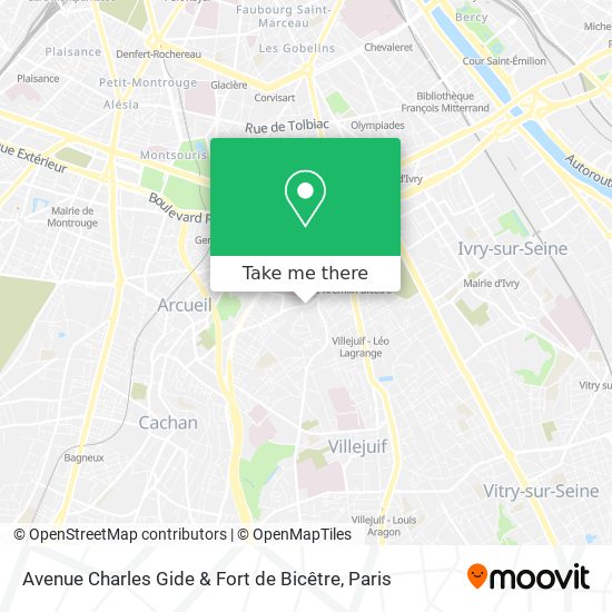 Avenue Charles Gide & Fort de Bicêtre map