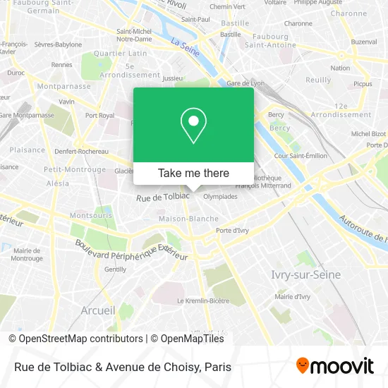 Rue de Tolbiac & Avenue de Choisy map