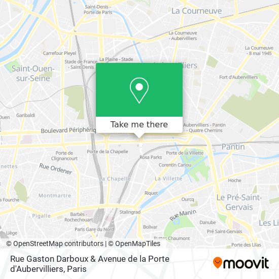 Rue Gaston Darboux & Avenue de la Porte d'Aubervilliers map