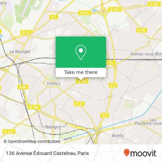 Mapa 136 Avenue Édouard Castelnau