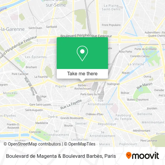 Boulevard de Magenta & Boulevard Barbès map
